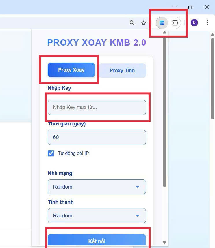 Kết nối Proxy Xoay